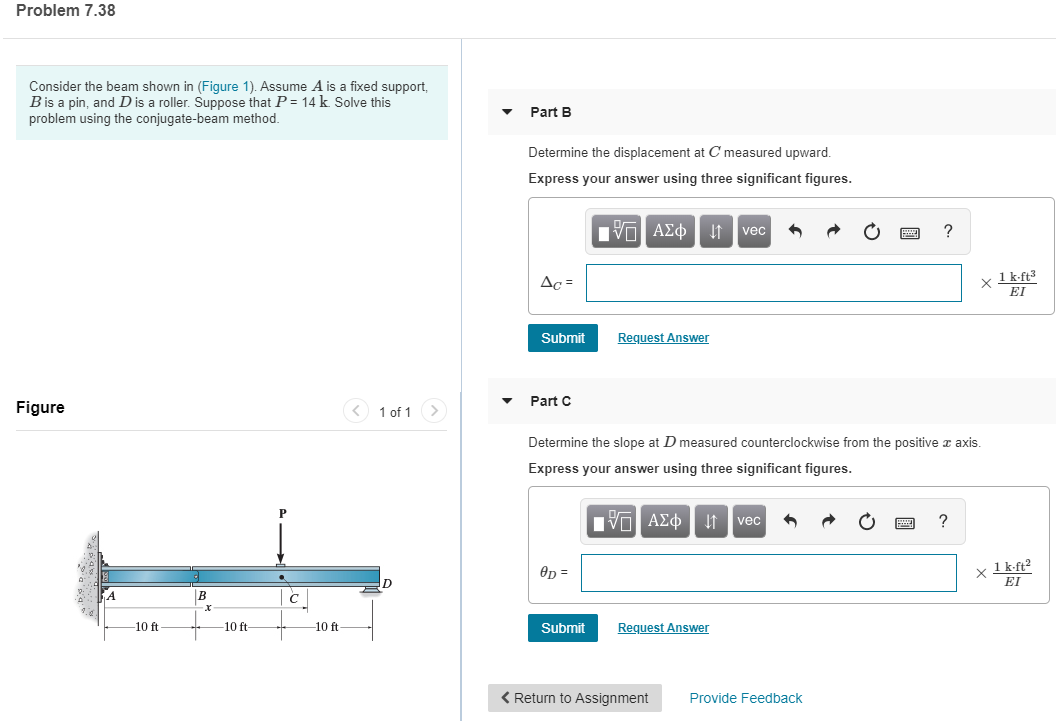 Solved Problem 7.38 Consider the beam shown in (Figure 1). | Chegg.com