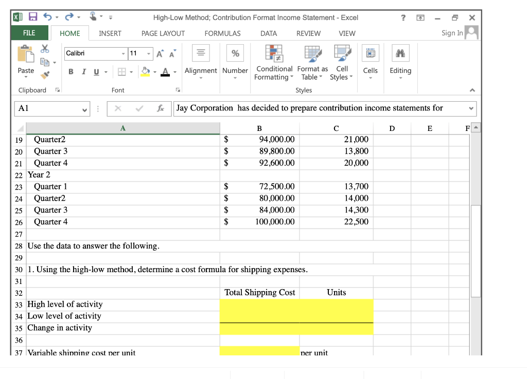 Solved 1. Analyze a mixed cost using the highlow method. 2.