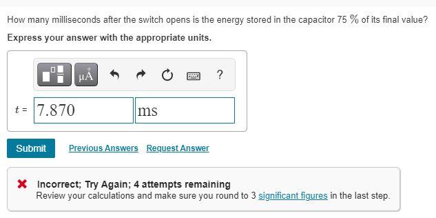 Solved The switch in the circuit shown in the figure opens | Chegg.com