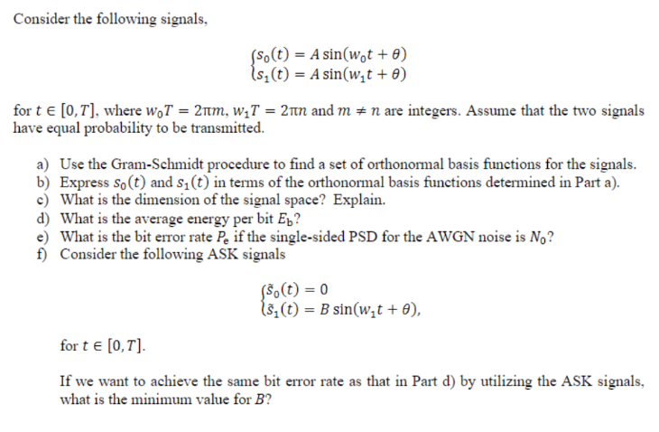 Solved Consider The Following Signals, | Chegg.com