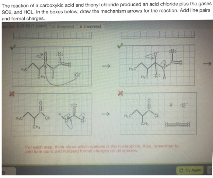 Solved The reaction of a carboxykic acid and thionyl | Chegg.com