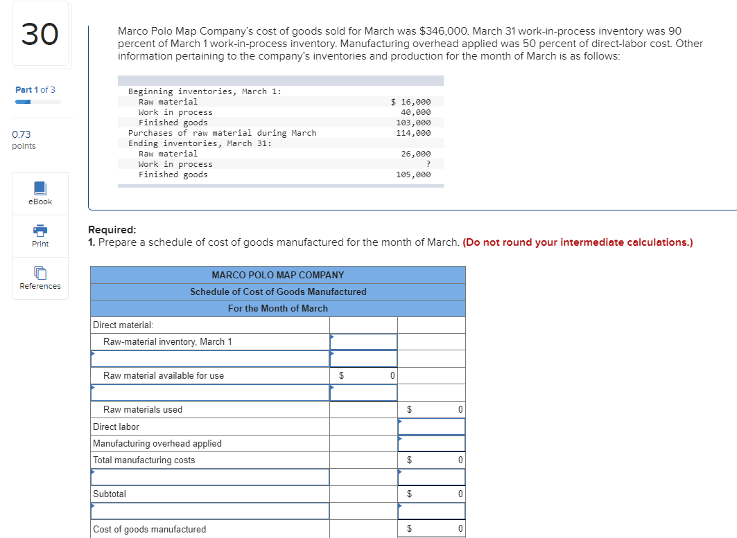Solved Marco Polo Map Company's cost of goods sold for March | Chegg.com