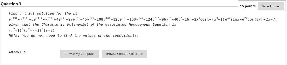 Solved Question 3 15 points Save Answer Find a trial | Chegg.com