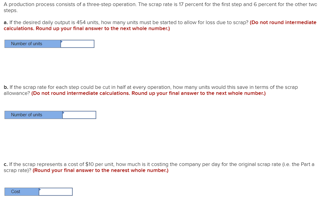 Solved A Production Process Consists Of A Three-step | Chegg.com