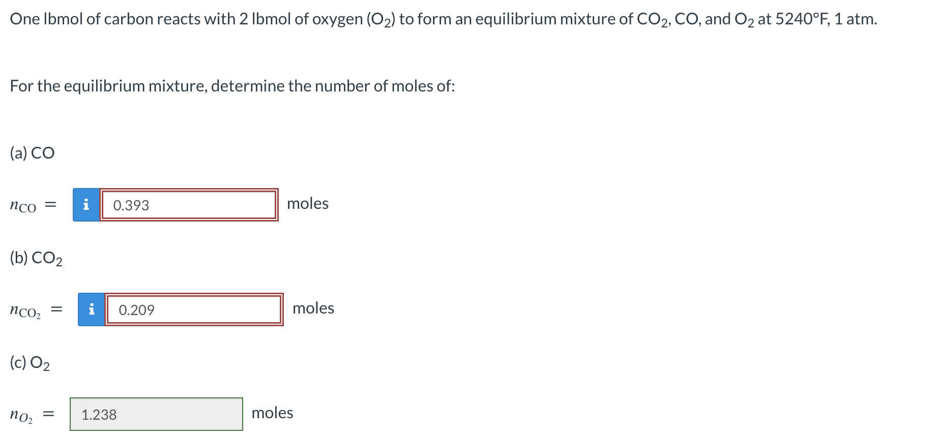 Solved One lbmol of carbon reacts with 2lbmol of oxygen (O2) | Chegg.com