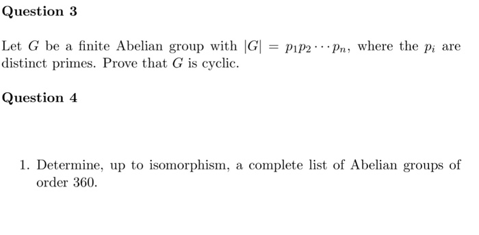 Solved Let G Be A Finite Abelian Group With G P 1 P 2