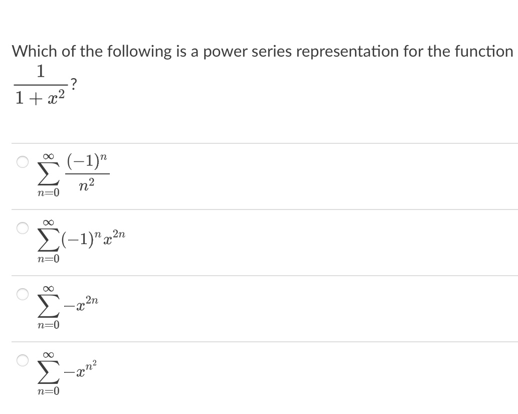 Solved Which of the following is a power series | Chegg.com