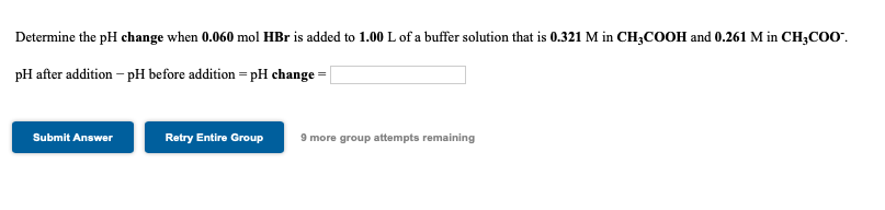 Solved Determine The PH Change When 0.060 Mol HBr Is Added | Chegg.com