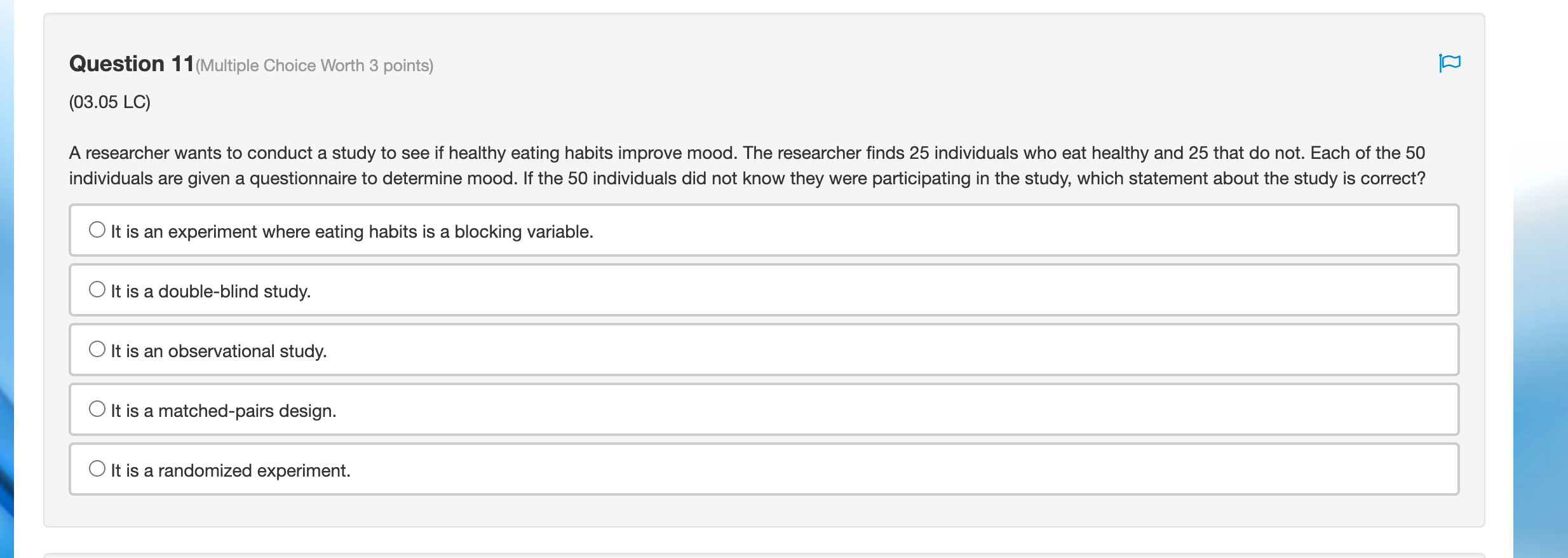 Solved Question 11(Multiple Choice Worth 3 points) D (03.05 | Chegg.com