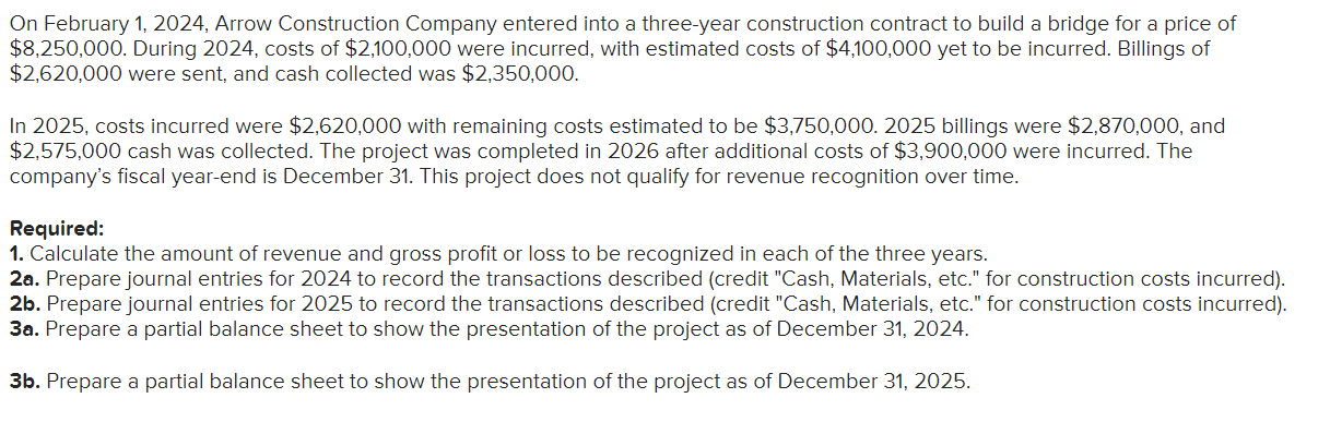 Solved On February 1 2024 Arrow Construction Company Chegg Com   PhpOvMl6m