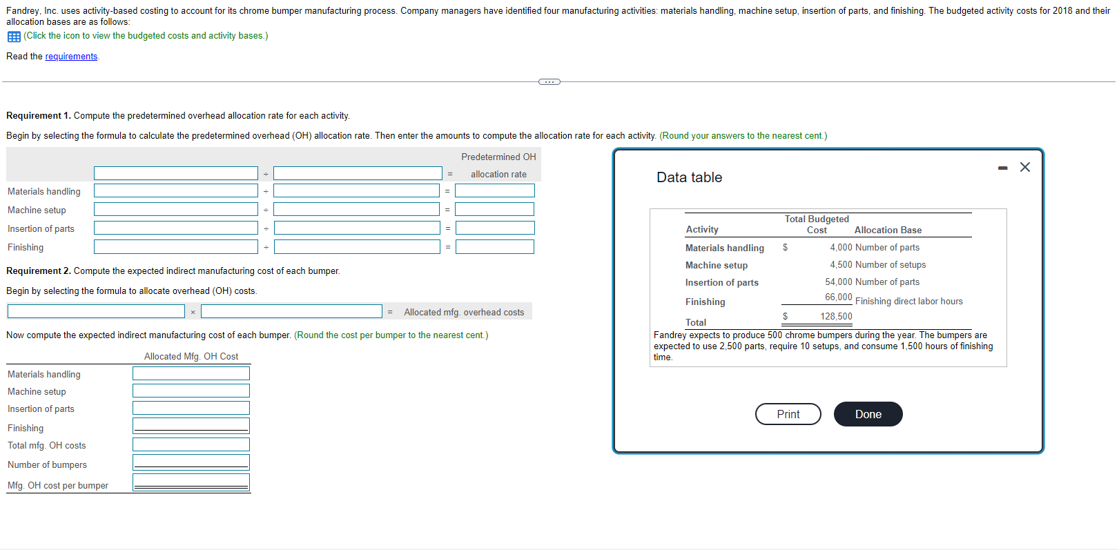 Solved allocation bases are as follows (Click the icon to