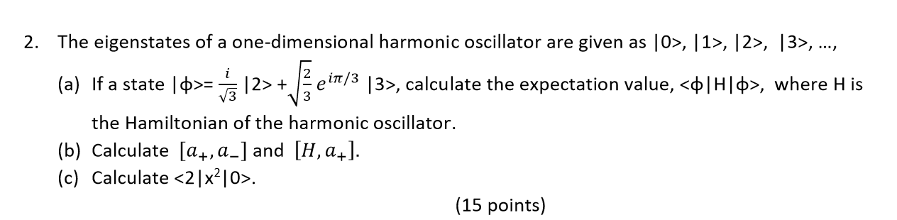 Solved >+ e V3 2. The eigenstates of a one-dimensional | Chegg.com
