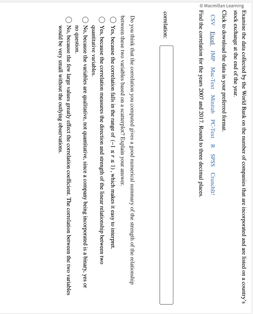 Solved Examine the data collected by the World Bank on the | Chegg.com