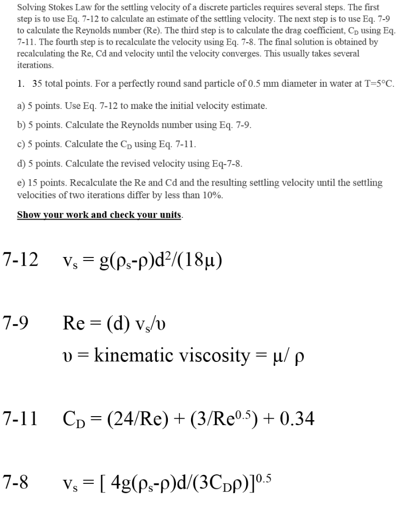 solved-solving-stokes-law-for-the-settling-velocity-of-a-chegg