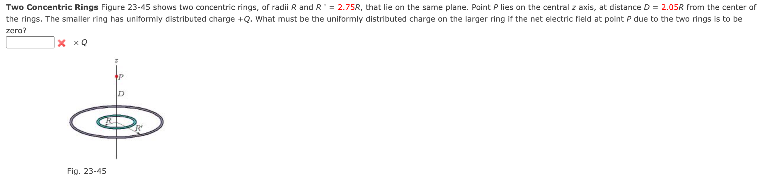 Solved Figure 23-45 shows two concentric rings, of radii R | Chegg.com