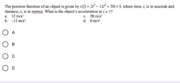 Solved The position function of an object is given by | Chegg.com