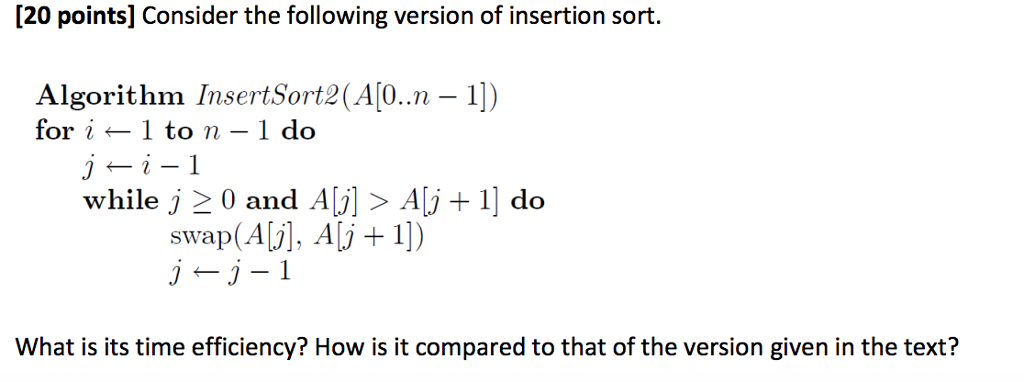 Solved [20 points] Consider the following version of | Chegg.com