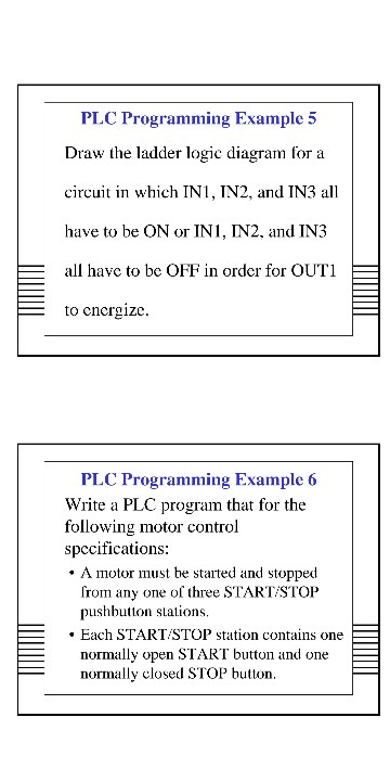 Solved PLC Programming Example 5 Draw the ladder logic | Chegg.com