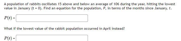 Solved A Population Of Rabbits Oscillates 15 Above And Below | Chegg.com