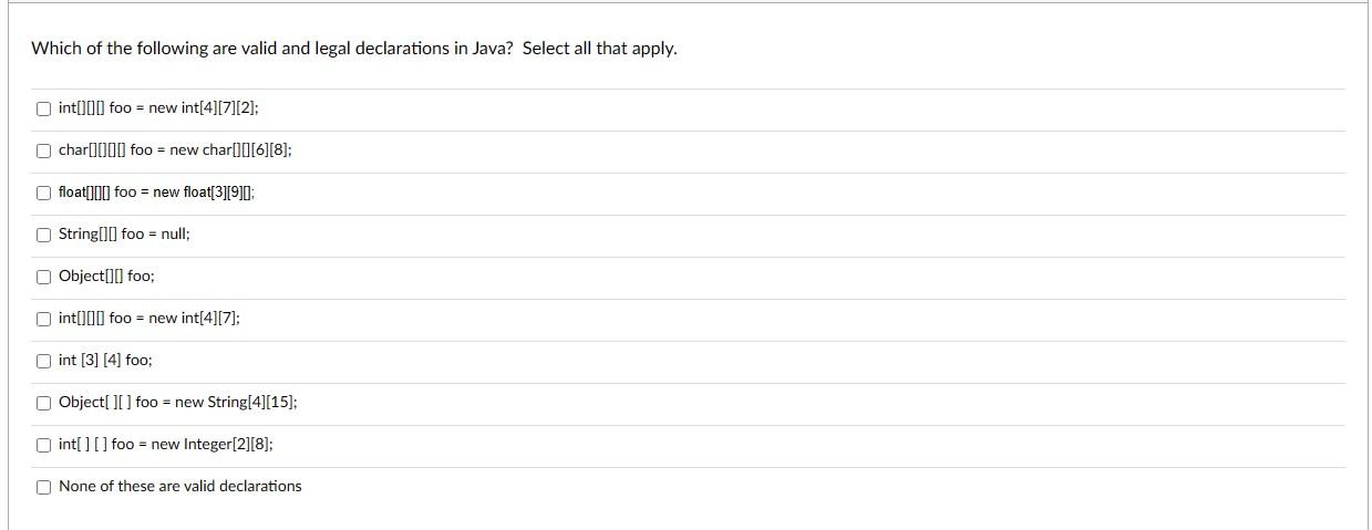 Solved Recall that Java provides the following data | Chegg.com