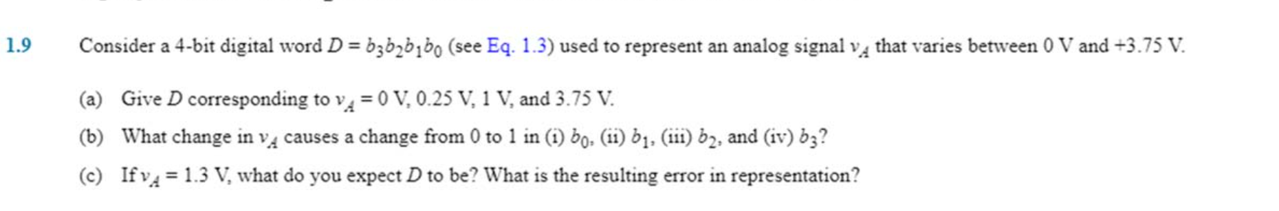 Solved 1.9 Consider A 4-bit Digital Word D = 63626160 (see | Chegg.com