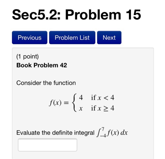 Solved Sec5.2: Problem 2 Previous Problem List Next (1 | Chegg.com