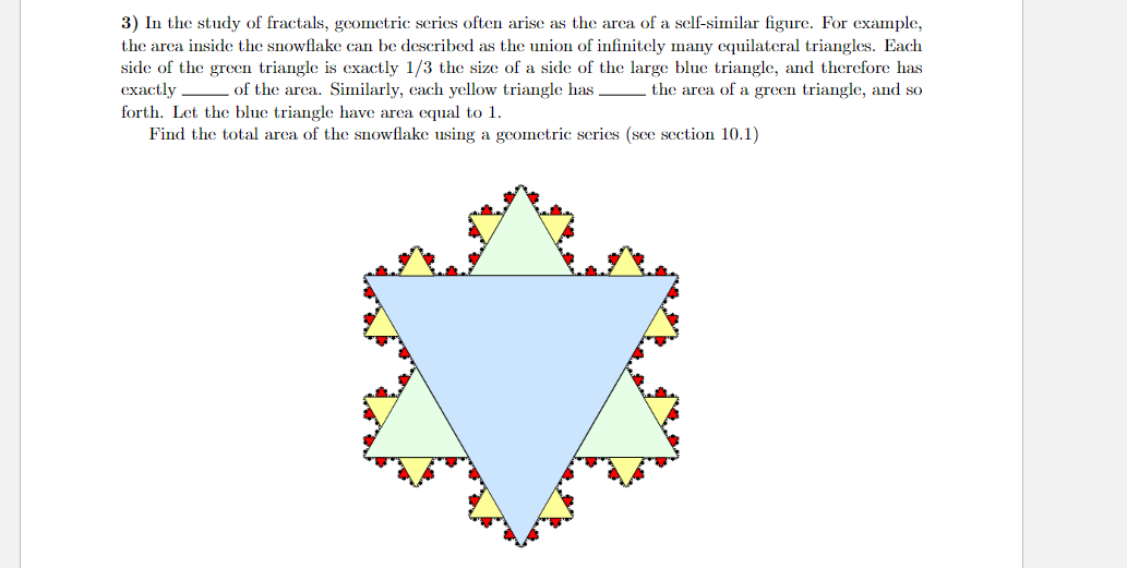 Solved 3) In The Study Of Fractals, Geometric Series Often | Chegg.com