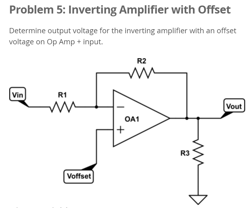how to use op amp offset