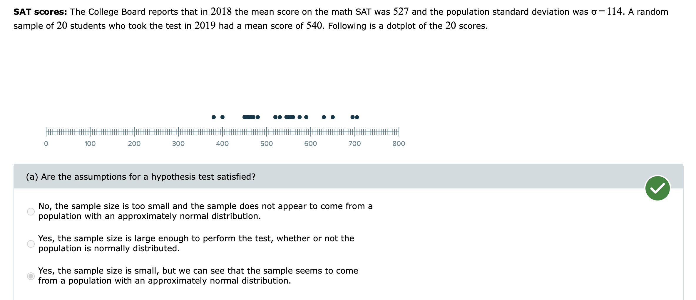Solved SAT scores The College Board reports that in 2018