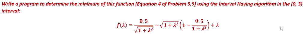 Solved Write a program to determine the minimum of this | Chegg.com