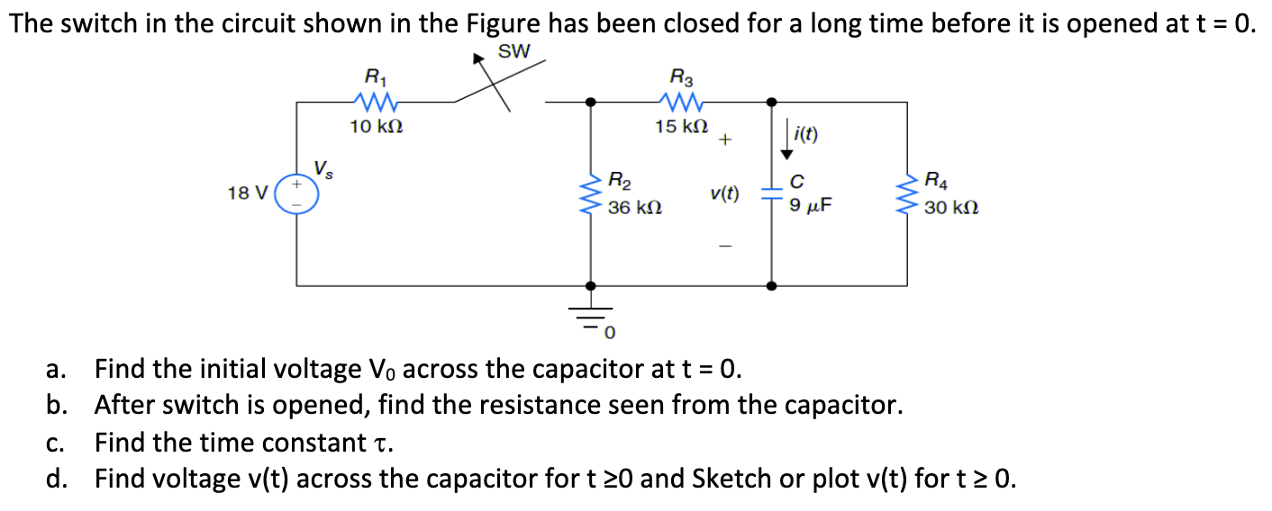 Solved The switch in the circuit shown in the Figure has | Chegg.com