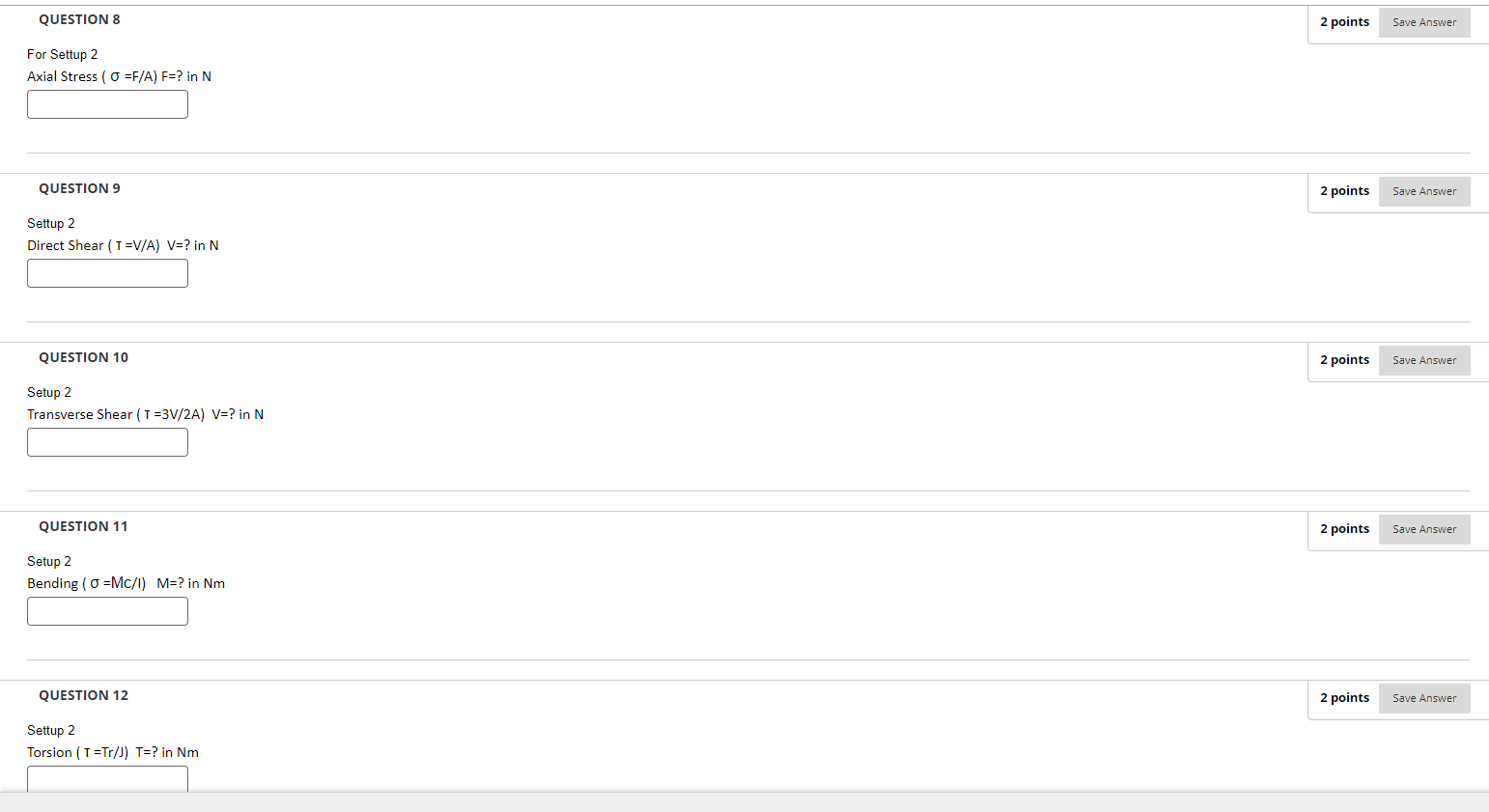 Solved Please answer all partsFor the given loading in setup | Chegg.com