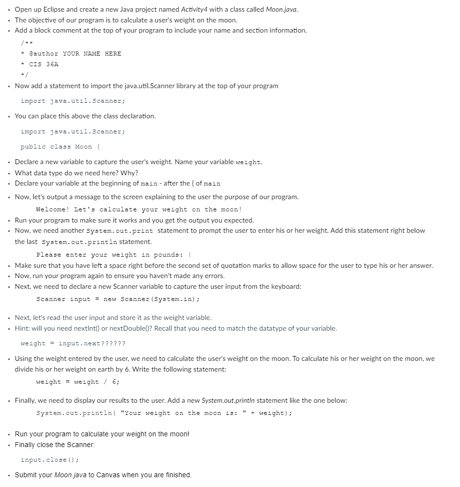 Solved Making a program on how to calculate your weight on | Chegg.com