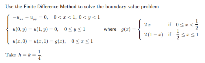 Solved Use The Finite Difference Method To Solve The | Chegg.com