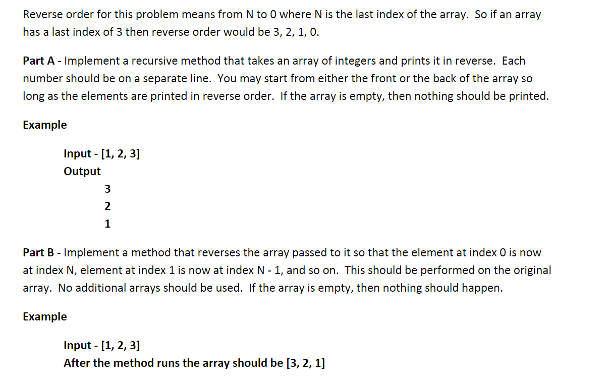 Solved Reverse order for this problem means from N to 0 | Chegg.com
