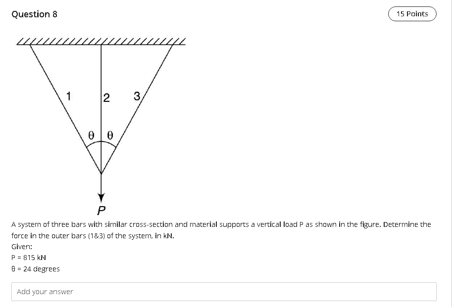 Solved Question 8 A system of three bars with similar