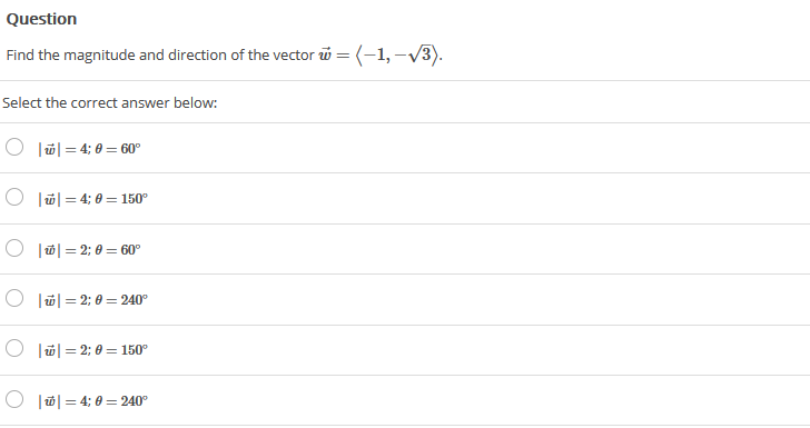 Solved Question Find The Magnitude And Direction Of The V Chegg Com