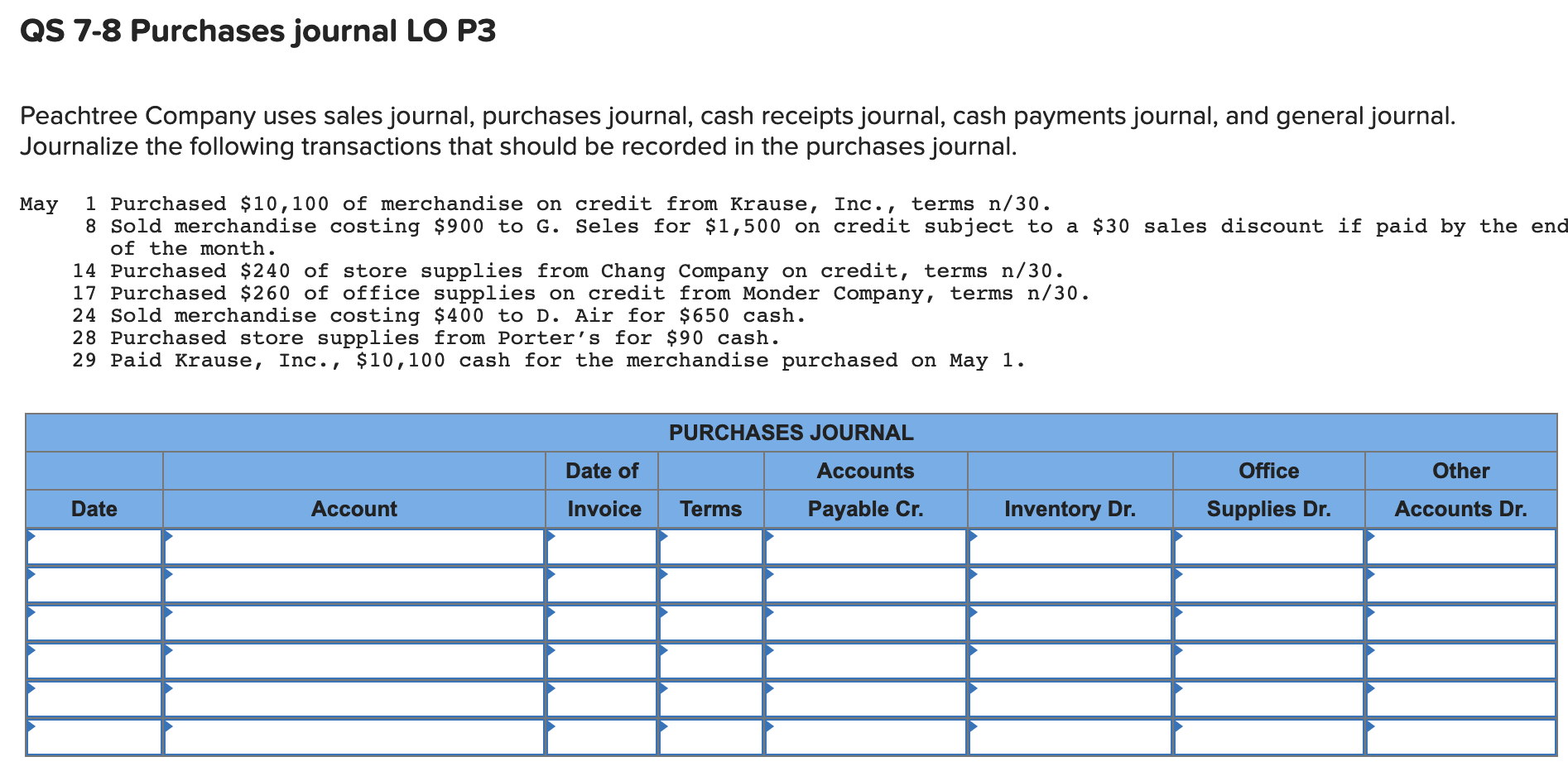 Solved Exercise 7-1 Sales journal LO P1 Finer Company uses a | Chegg.com