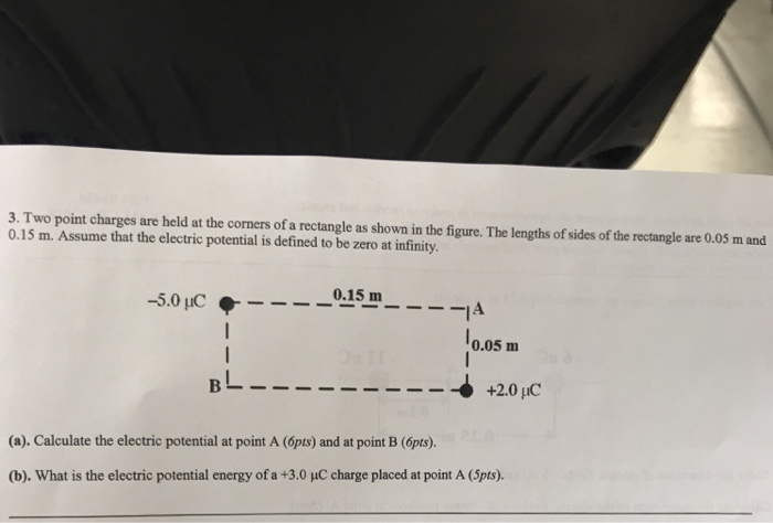 Solved 3. Two point charges are held at the corners of a | Chegg.com