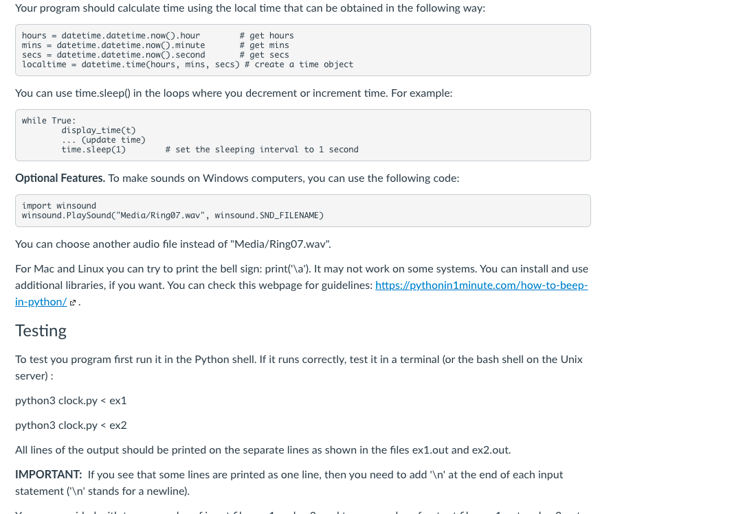 Solved PA 3 Digital Clock Topics 1. Functions 2. String | Chegg.com
