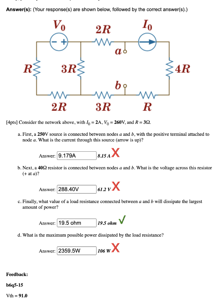 Solved Answer(s): (Your Response(s) Are Shown Below, | Chegg.com