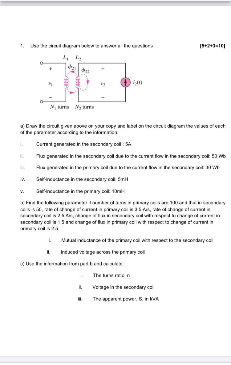 Solved 1. Use The Circuit Diagram Below To Answer All The 