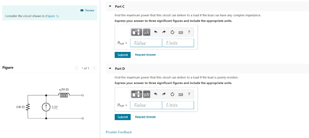 Solved Part C Review Find the maximum power that this | Chegg.com