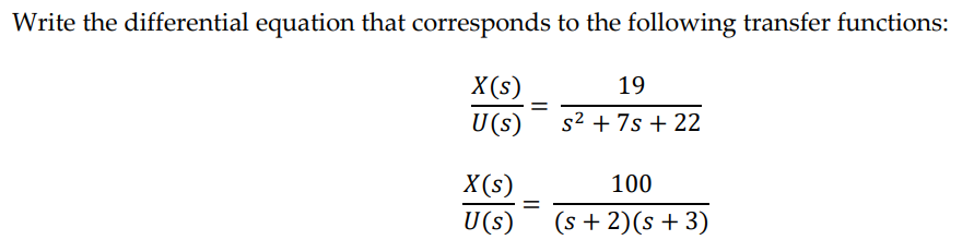 Solved Write the differential equation that corresponds to | Chegg.com