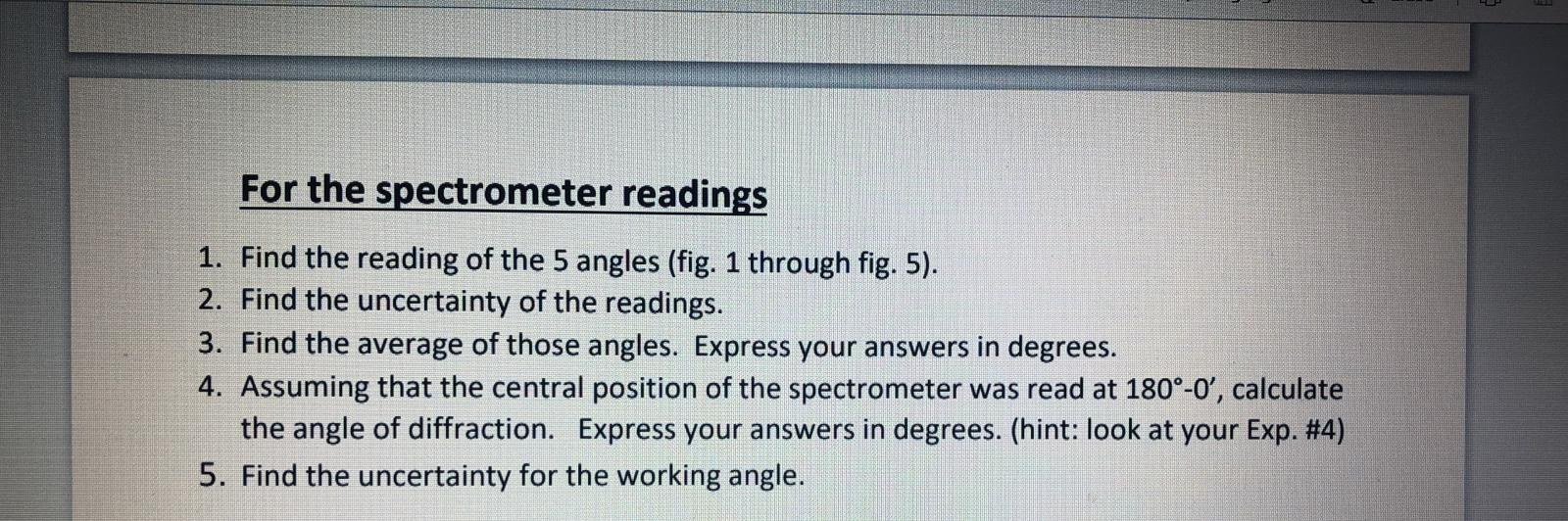 Solved Spectrometer readings 30 0 10 20 20 10 0 30 30 0 10