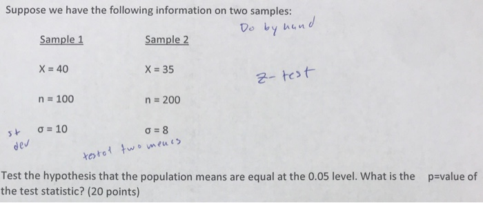 Solved Suppose we have the following information on two | Chegg.com