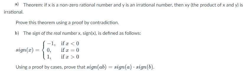 Solved A Theorem If X Is A Non Zero Rational Number And Y 1540