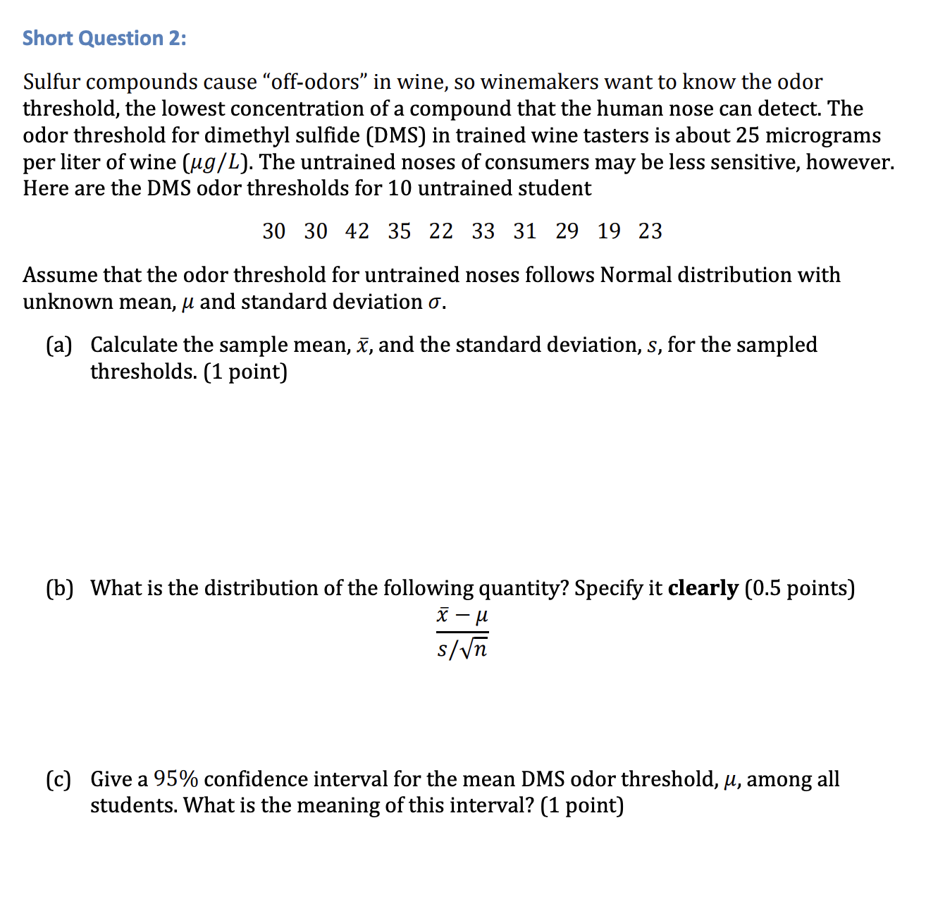 Solved Short Question 2Sulfur compounds cause "offodors"