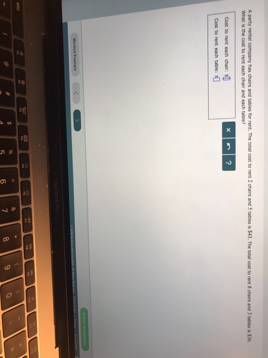 Solved A party rental company has chairs and tables for