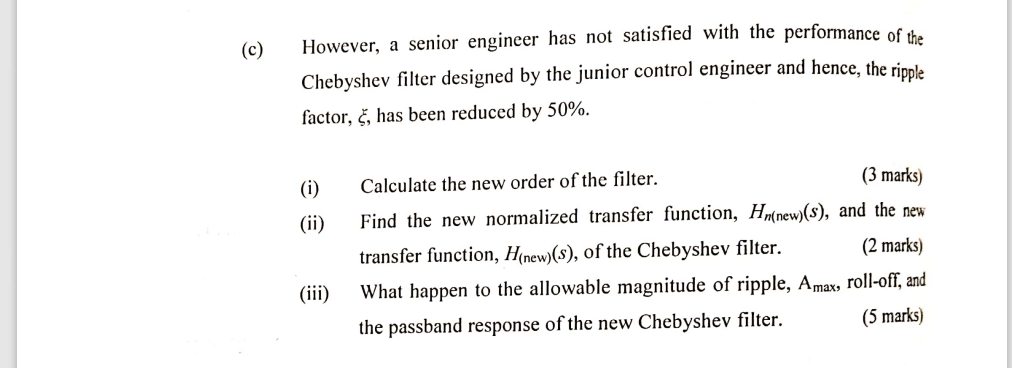 15. (a) Both Chebyshev and Butterworth filter have | Chegg.com